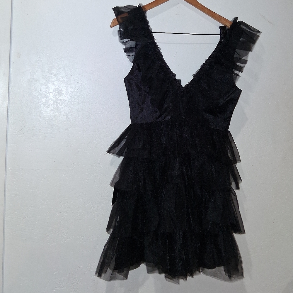 NWT LULU'S Tiered Tulle Mini Dress - Picture 8 of 9